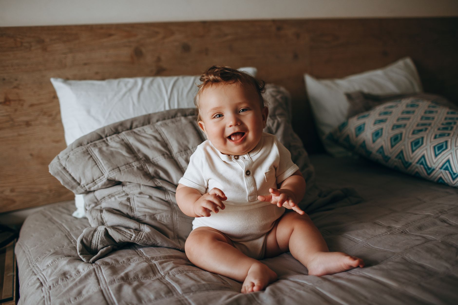 Baby on bed