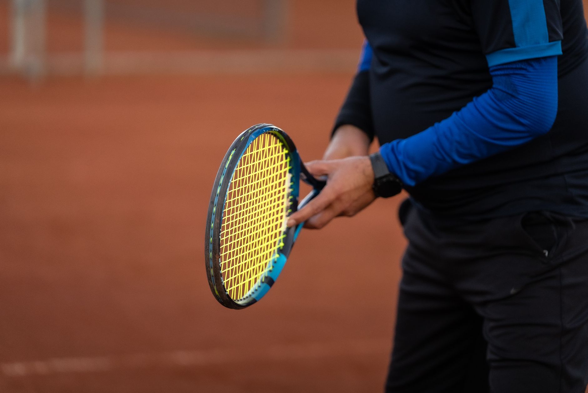 Tennis player on clay court