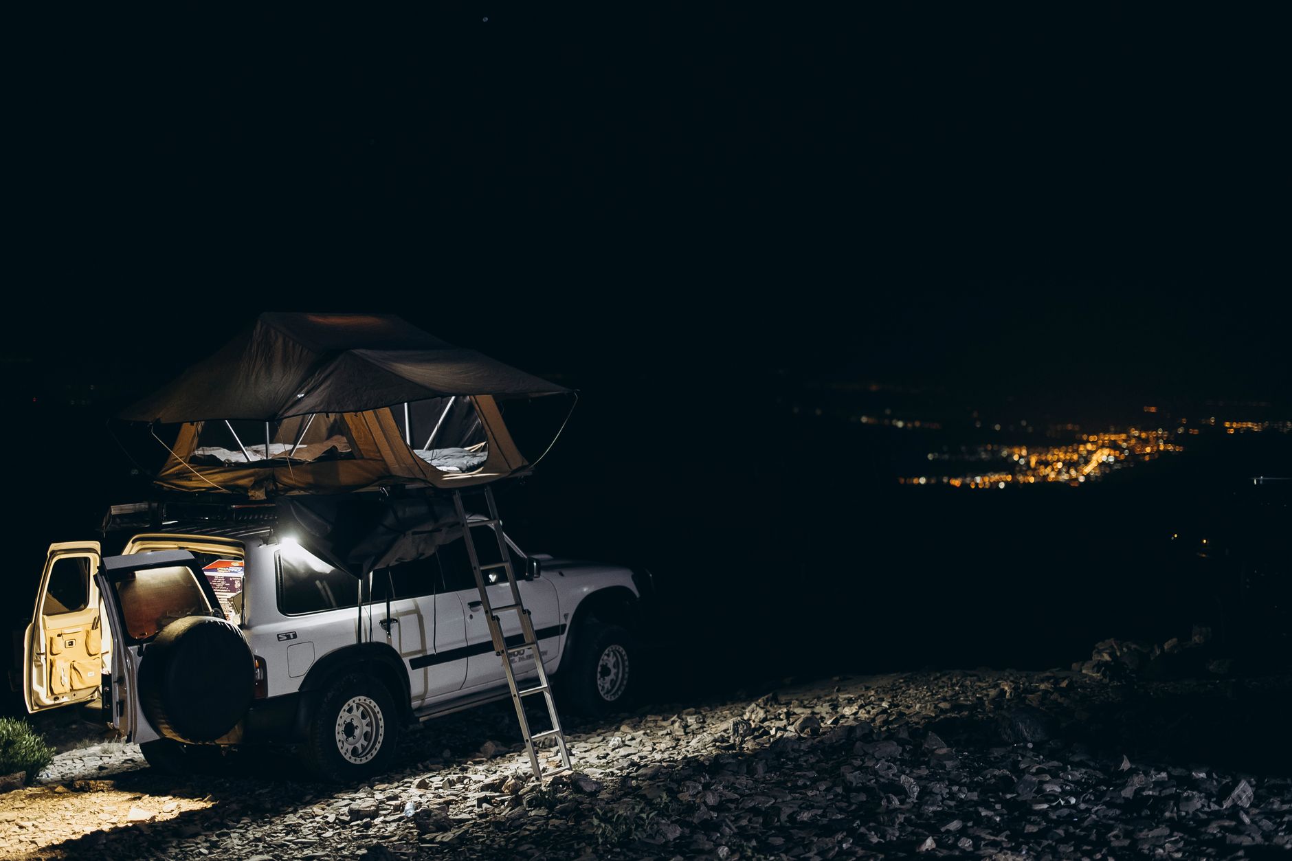 Camping adventure nighttime